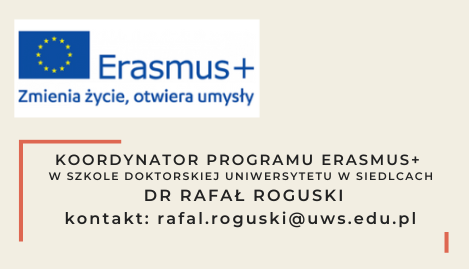 Koordynator programu Erasmus w Szkole Doktorskiej UPH